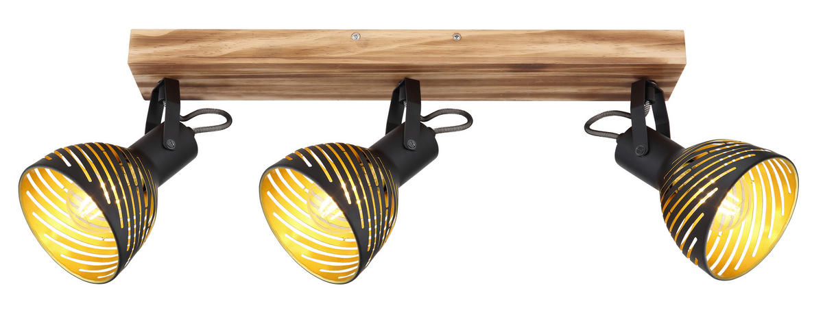 REFLEKTOR  Lenna   54/12,5/25 cm          - zlate barve/črna, Basics, kovina/les (54/12,5/25cm) - Globo