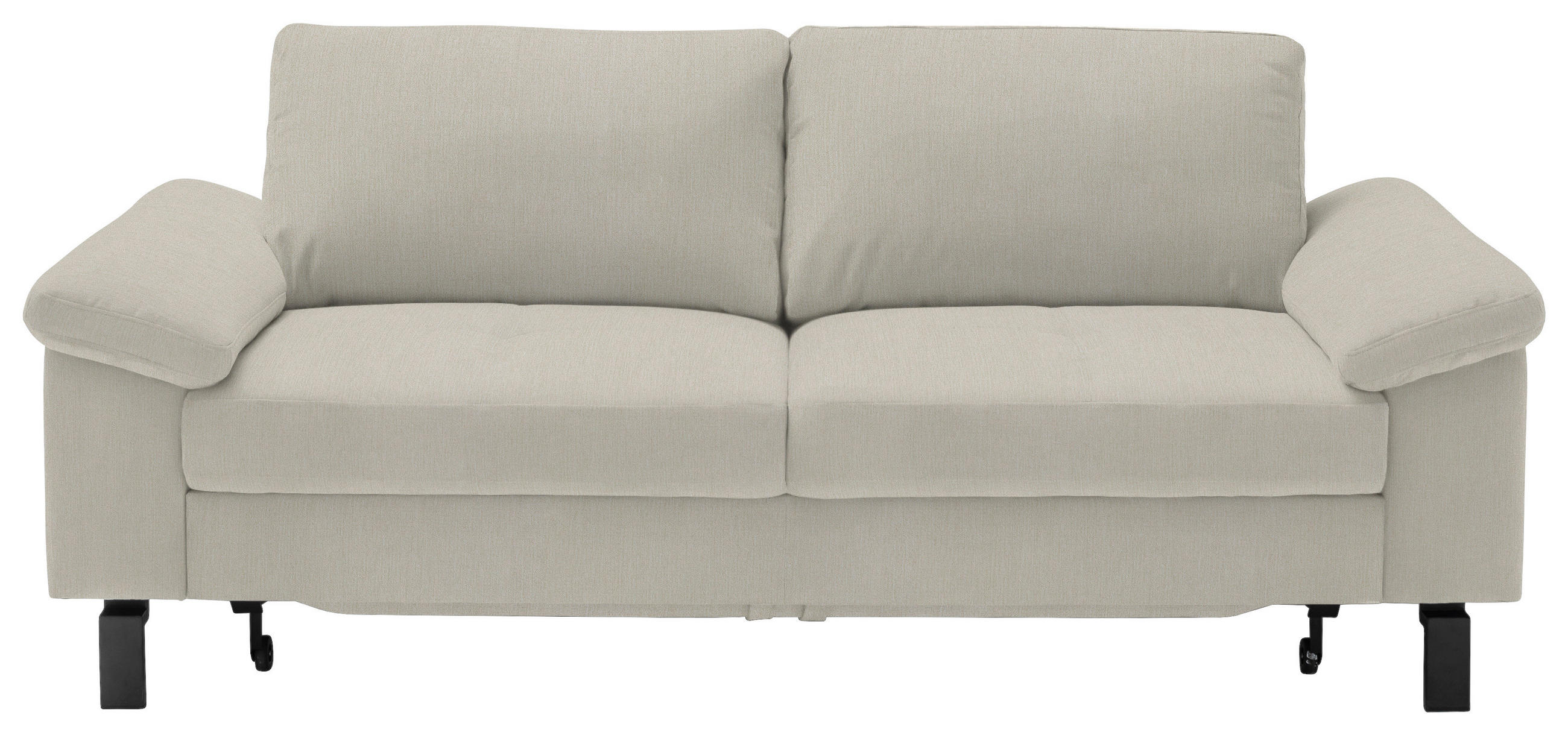 2,5-SITZER in Velours Naturfarben, Beige  - Beige/Schwarz, Design, Textil/Metall (206/86/97cm) - Pure Home Lifestyle