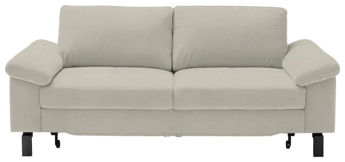 2,5-SITZER in Velours Naturfarben, Beige  - Beige/Schwarz, Design, Textil/Metall (206/86/97cm) - Pure Home Lifestyle