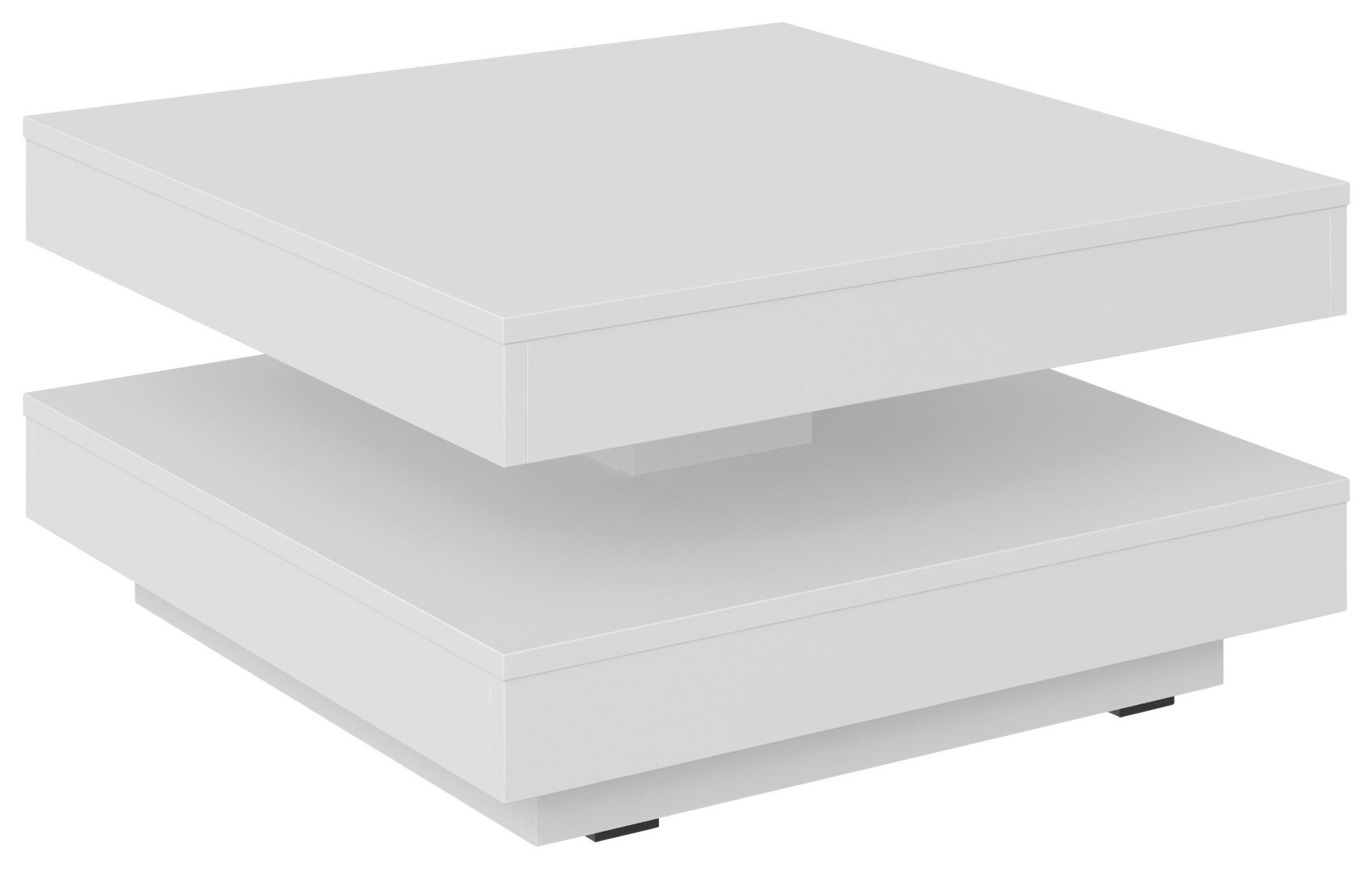 COUCHTISCH 70/70/34 cm quadratisch Weiß  - Schwarz/Weiß, Design, Holzwerkstoff/Kunststoff (70/70/34cm) - Xora