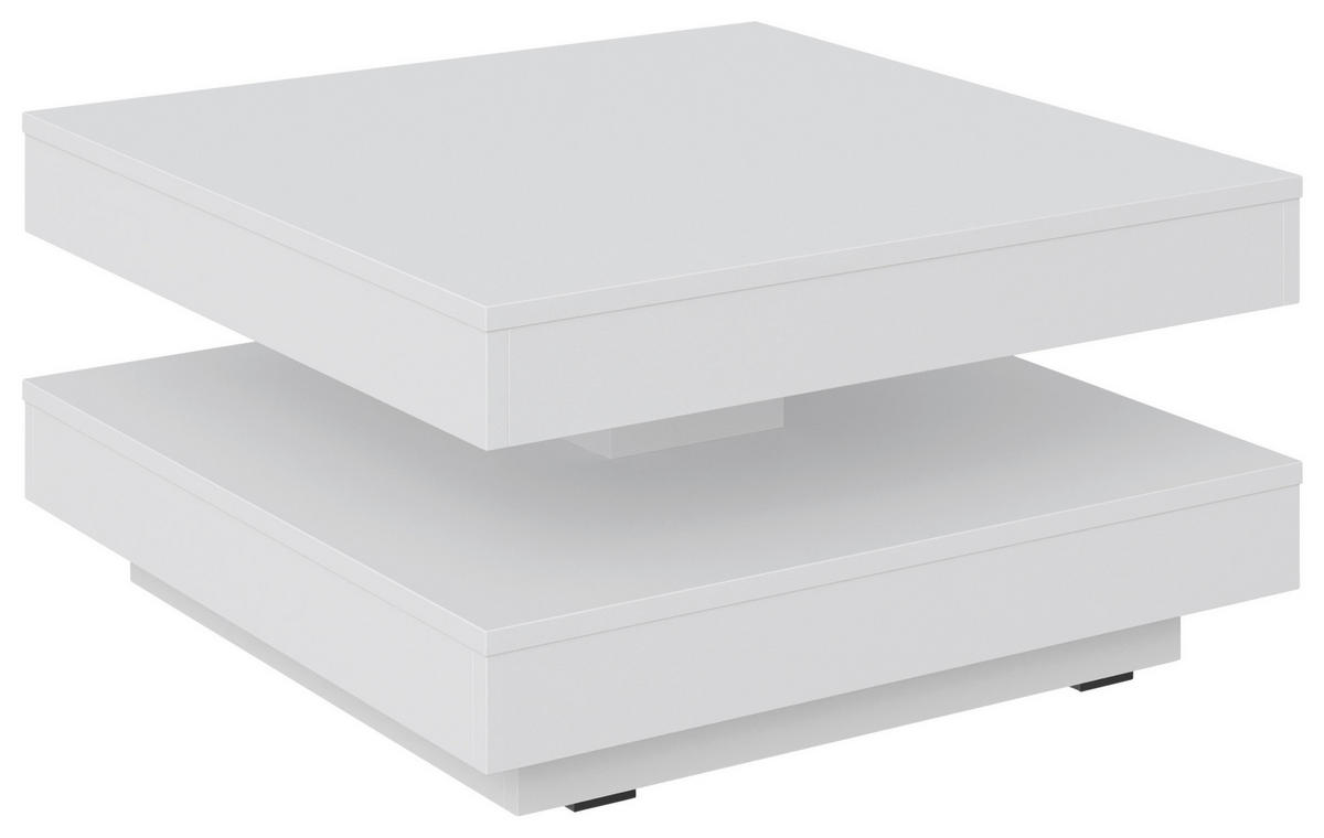 KONFERENČNÍ STOLEK, bílá, kompozitní dřevo, 70/70/34 cm - bílá/černá, Design, kompozitní dřevo/plast (70/70/34cm) - Xora