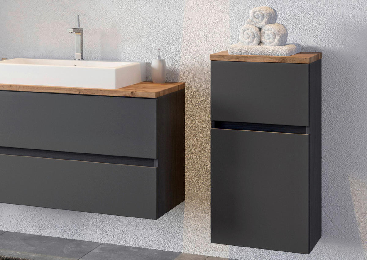 UNTERSCHRANK in   - Eichefarben/Silberfarben, Basics, Holzwerkstoff/Kunststoff (40/79/35cm) - Held