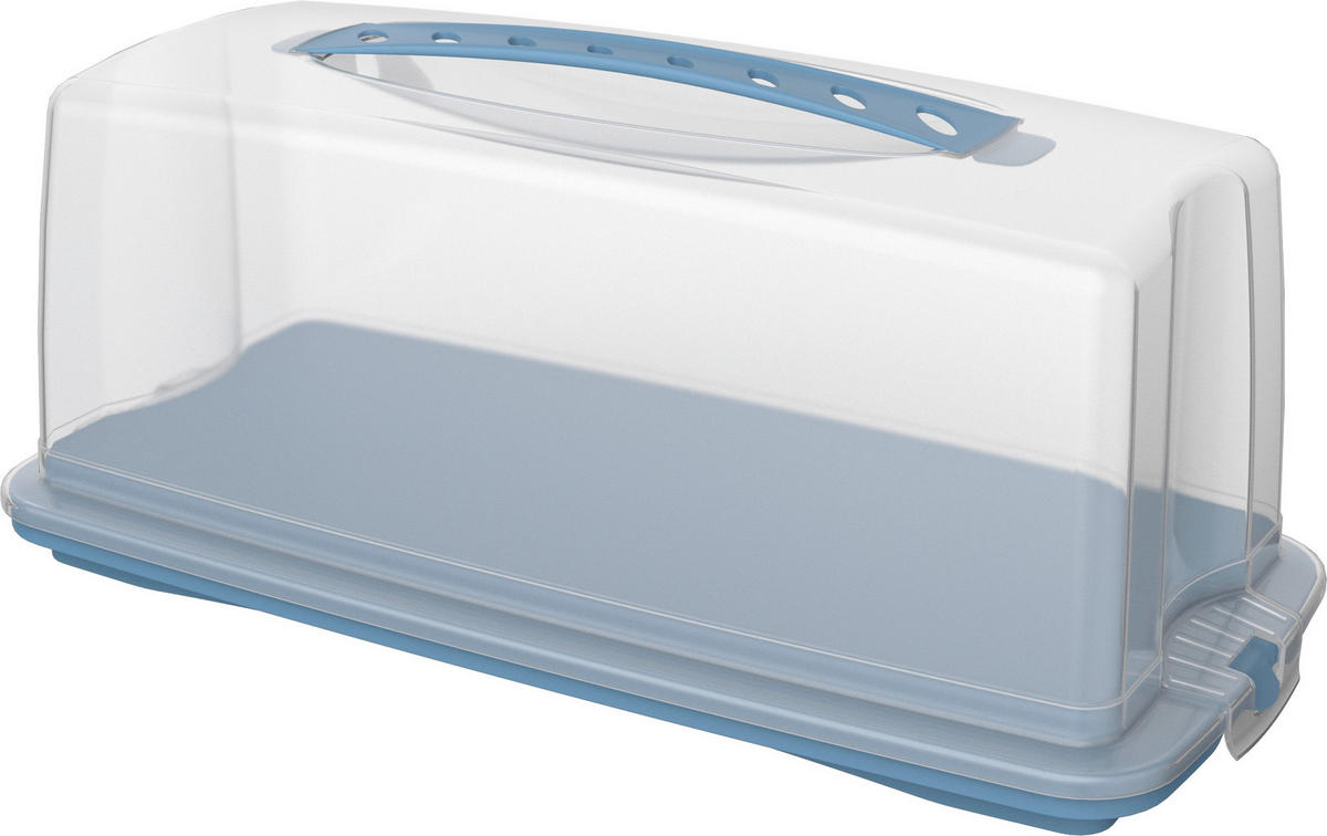 KUCHENTRANSPORTBOX - Blau/Transparent, Basics, Kunststoff (36/16,5/16,5cm) - Rotho