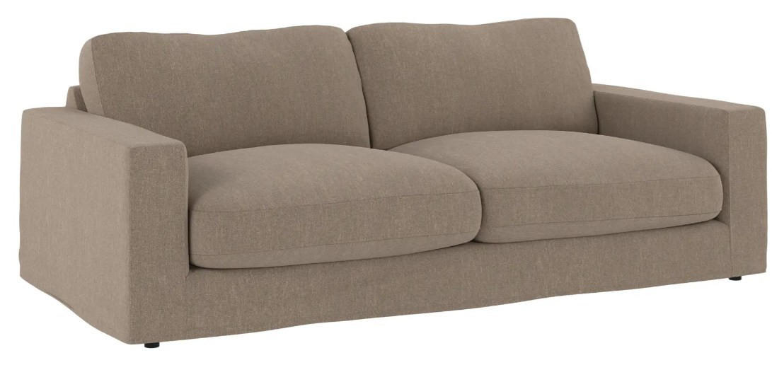 3-SITS SOFFA i sandfärgad  - sandfärgad/svart, Klassisk, metall/trä (216/80/114cm) - Rowico