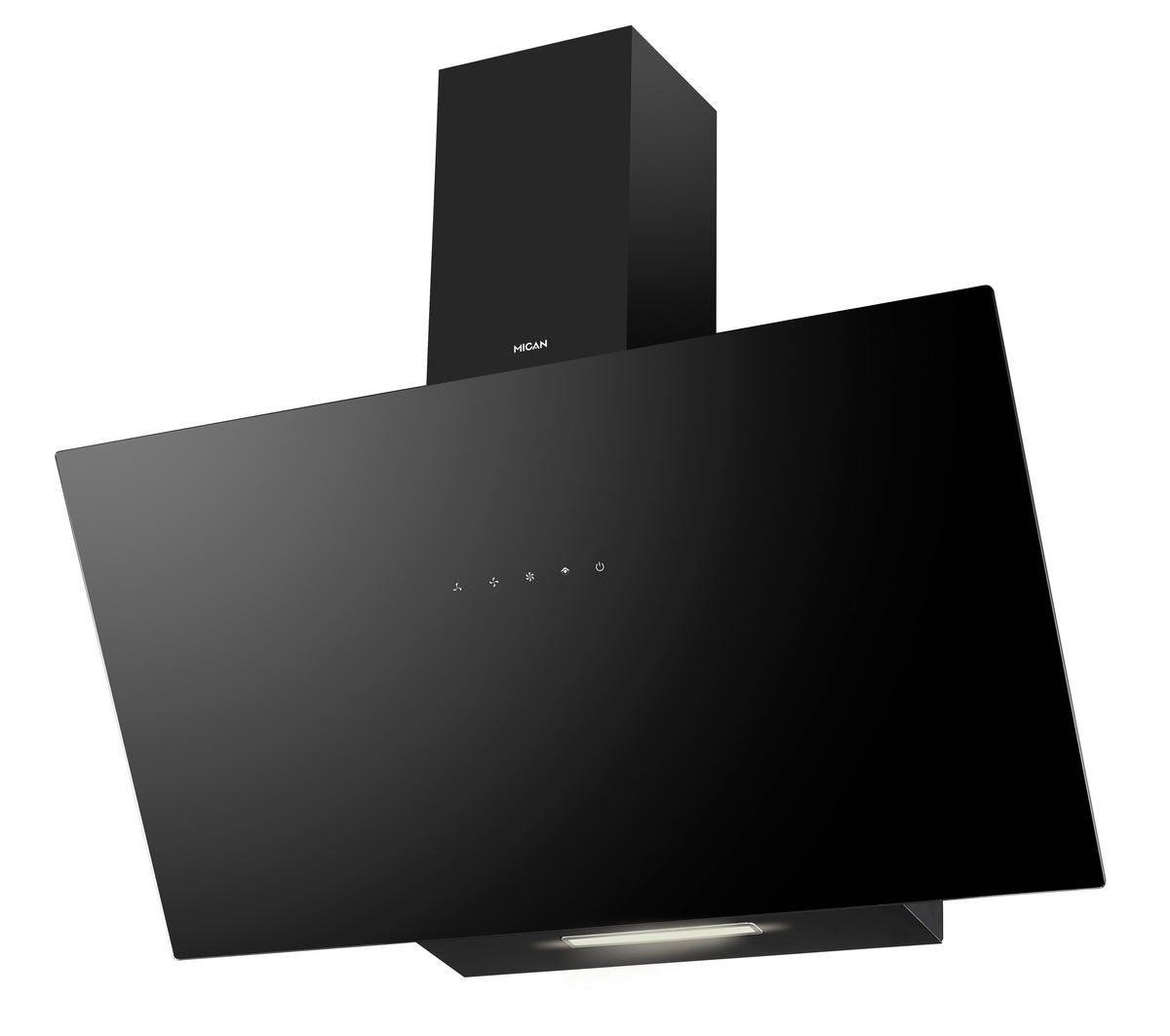 DUNSTABZUGSHAUBE 60550  - Schwarz, LIFESTYLE, Glas/Metall (80/75,8-113,8/37,6cm) - Amica