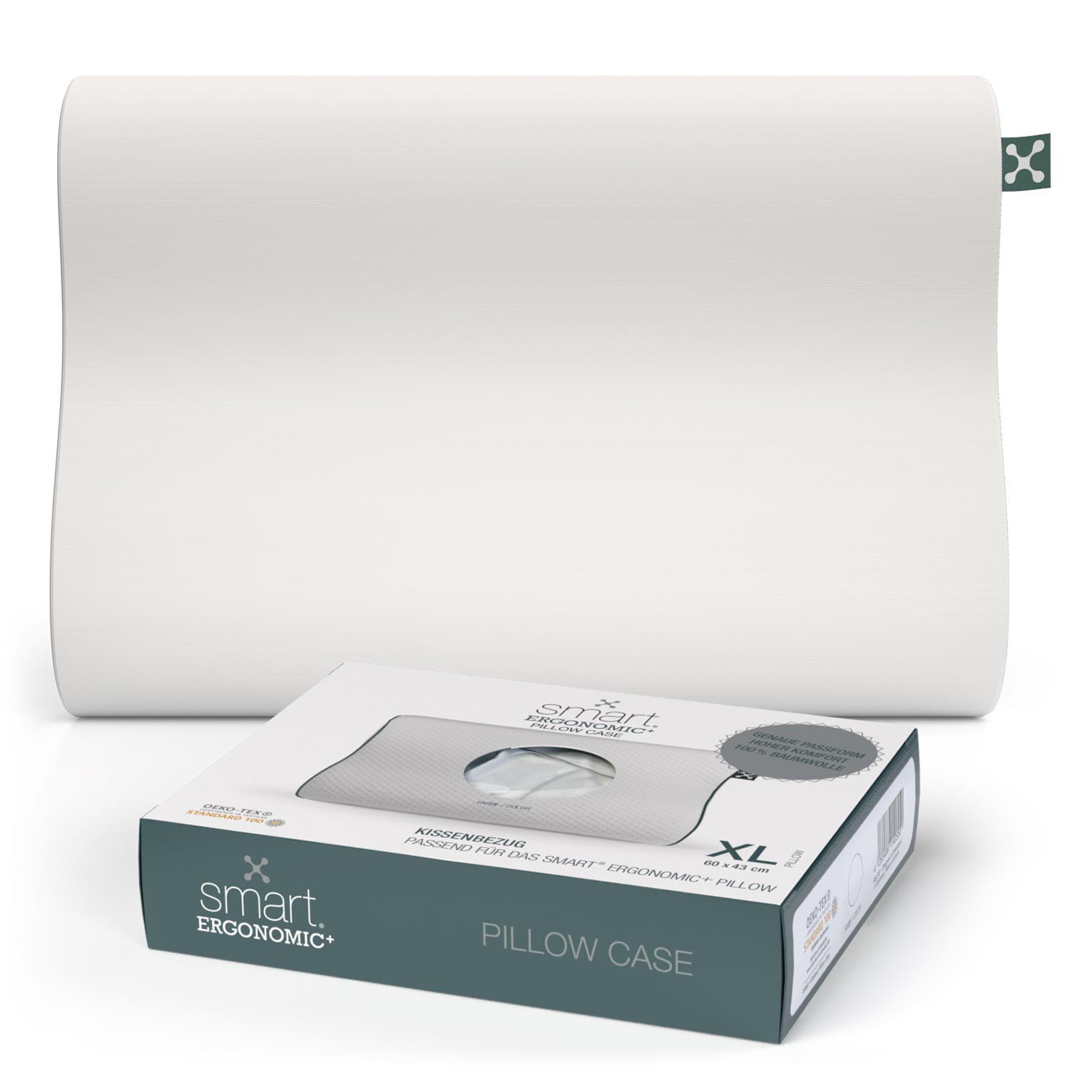 Smartsleep Nackenkissenbezug Ergonomic+ Weiß 60x43 cm