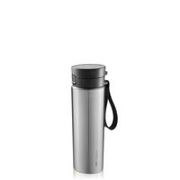 THERMOBECHER COMPANION 0,5 L  - Edelstahlfarben/Schwarz, Design, Leder/Kunststoff (8/8/25cm) - Gefu