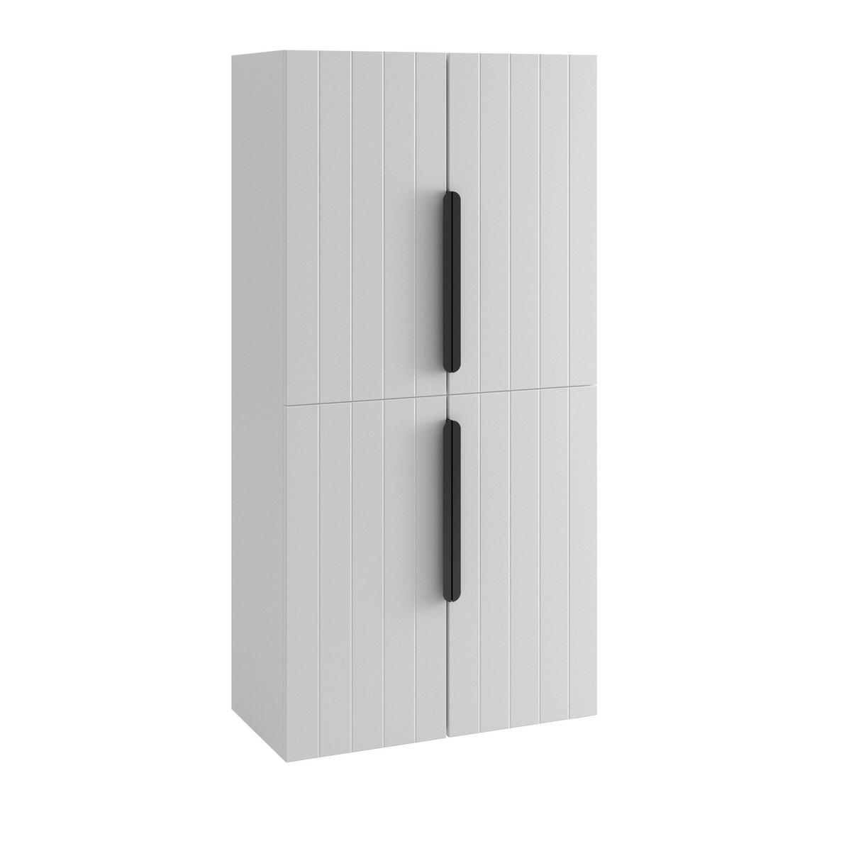 HOCHSCHRANK 76/153,6/38,8 cm  - Schwarz/Weiß, ROMANTIK / LANDHAUS, Holzwerkstoff/Metall (76/153,6/38,8cm) - Xora