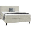 BOXSPRINGBETT 180/200 cm  in Ecru  - Ecru/Schwarz, Konventionell, Holz/Textil (180/200cm) - Voleo