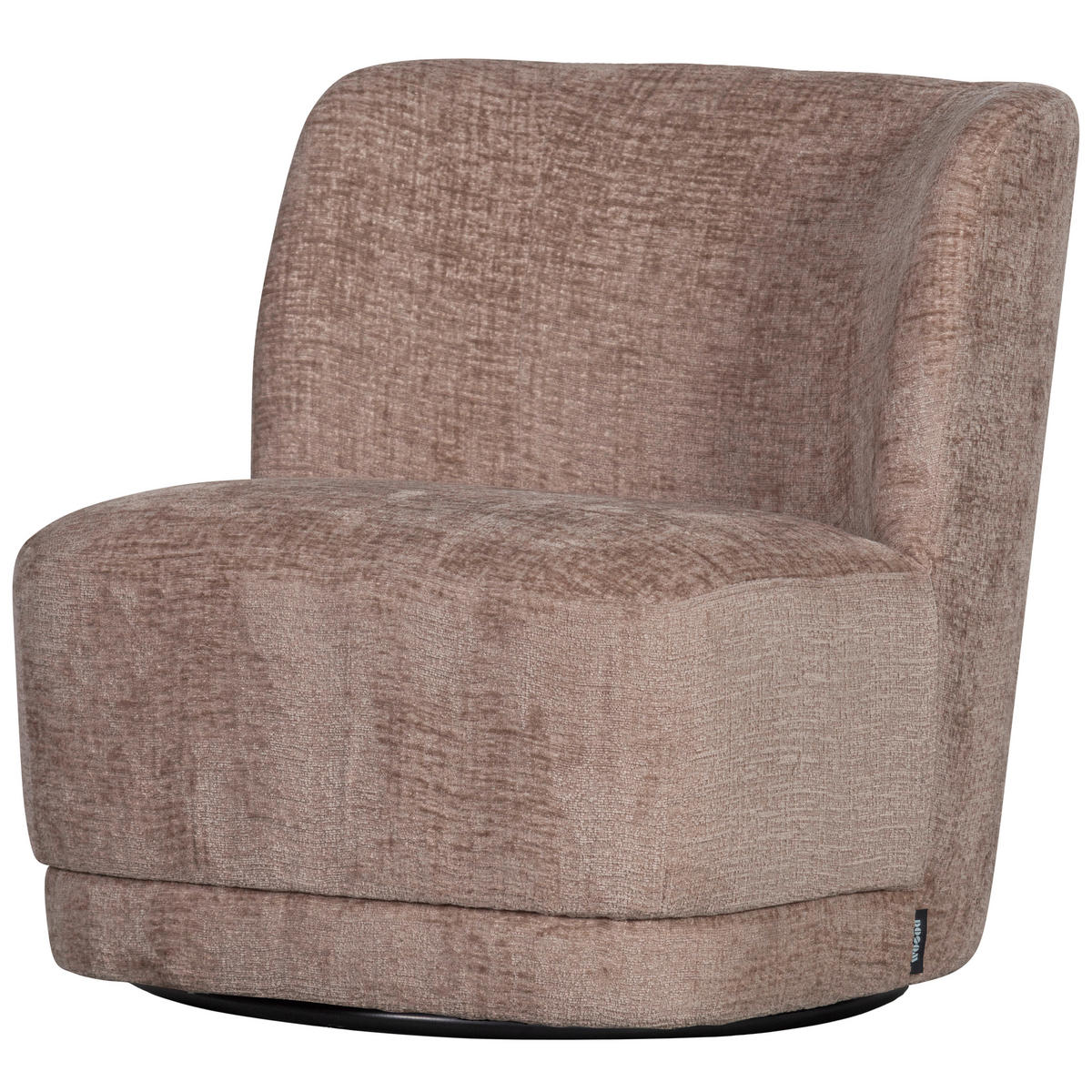 SESSEL in Samt Sandfarben  - Sandfarben/Schwarz, Design, Kunststoff/Textil (74/75/65cm) - Livetastic