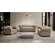 CHESTERFIELD-SESSEL - Wengefarben/Beige, LIFESTYLE, Holz/Textil (115/76,5/96cm) - Landscape