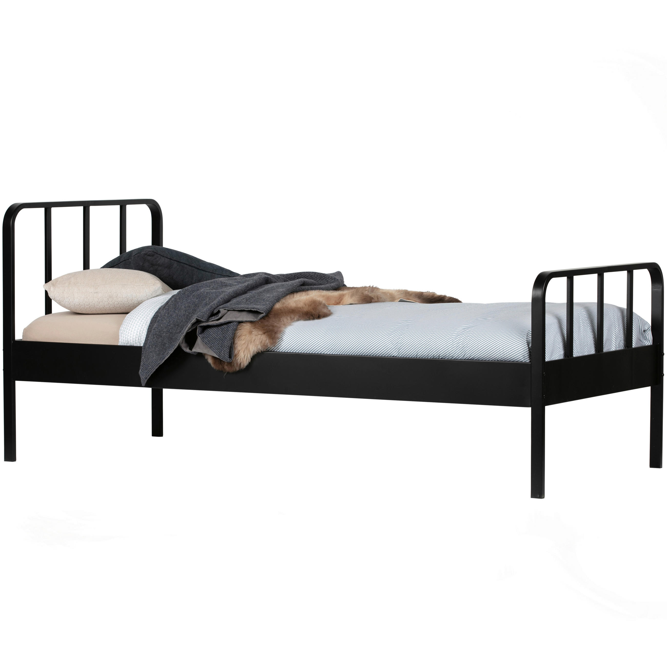 METALLBETT 90/200 cm  in Schwarz  - Schwarz, Basics, Metall (90/200cm) - MID.YOU