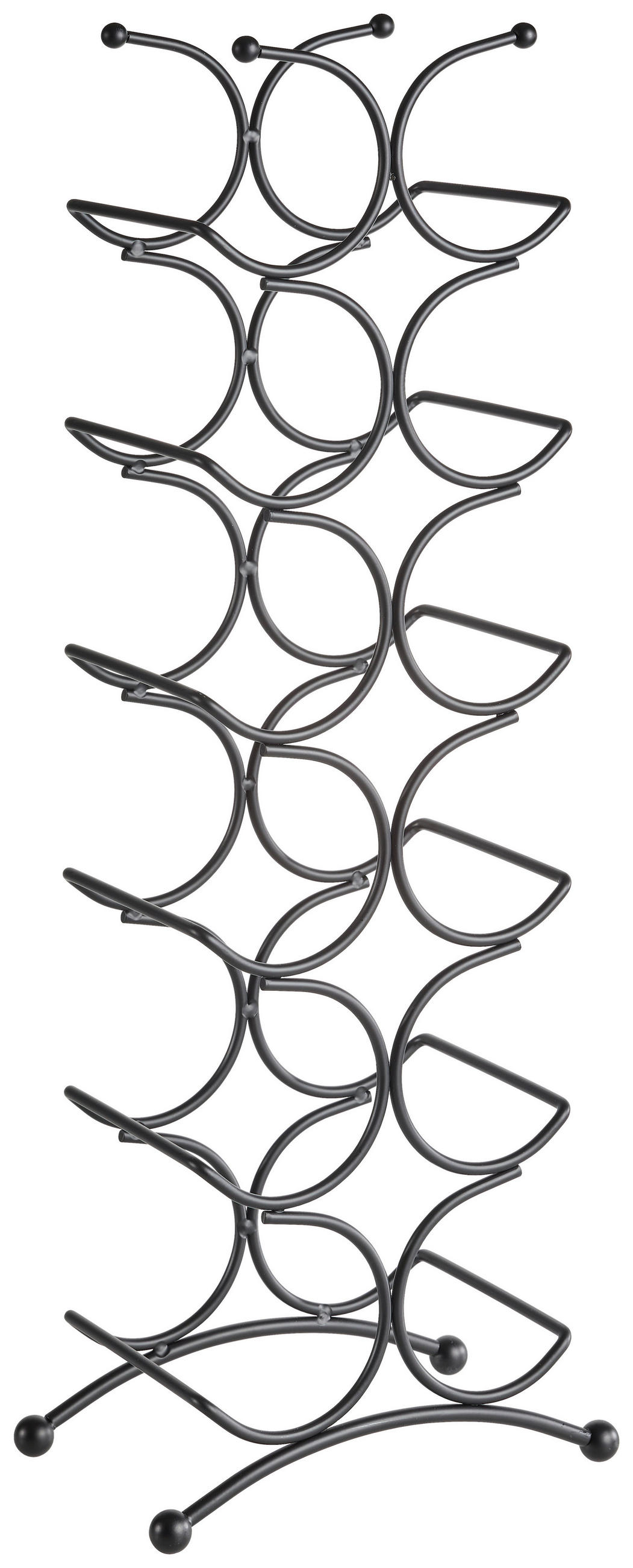 FLASCHENREGAL  - Schwarz, Basics, Metall (69,5/25/15cm) - Justinus