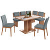 ECKBANKGRUPPE Textil, Holzwerkstoff Eichefarben, Blaugrau  - Eichefarben/Blaugrau, Konventionell, Holzwerkstoff/Textil - Cantus