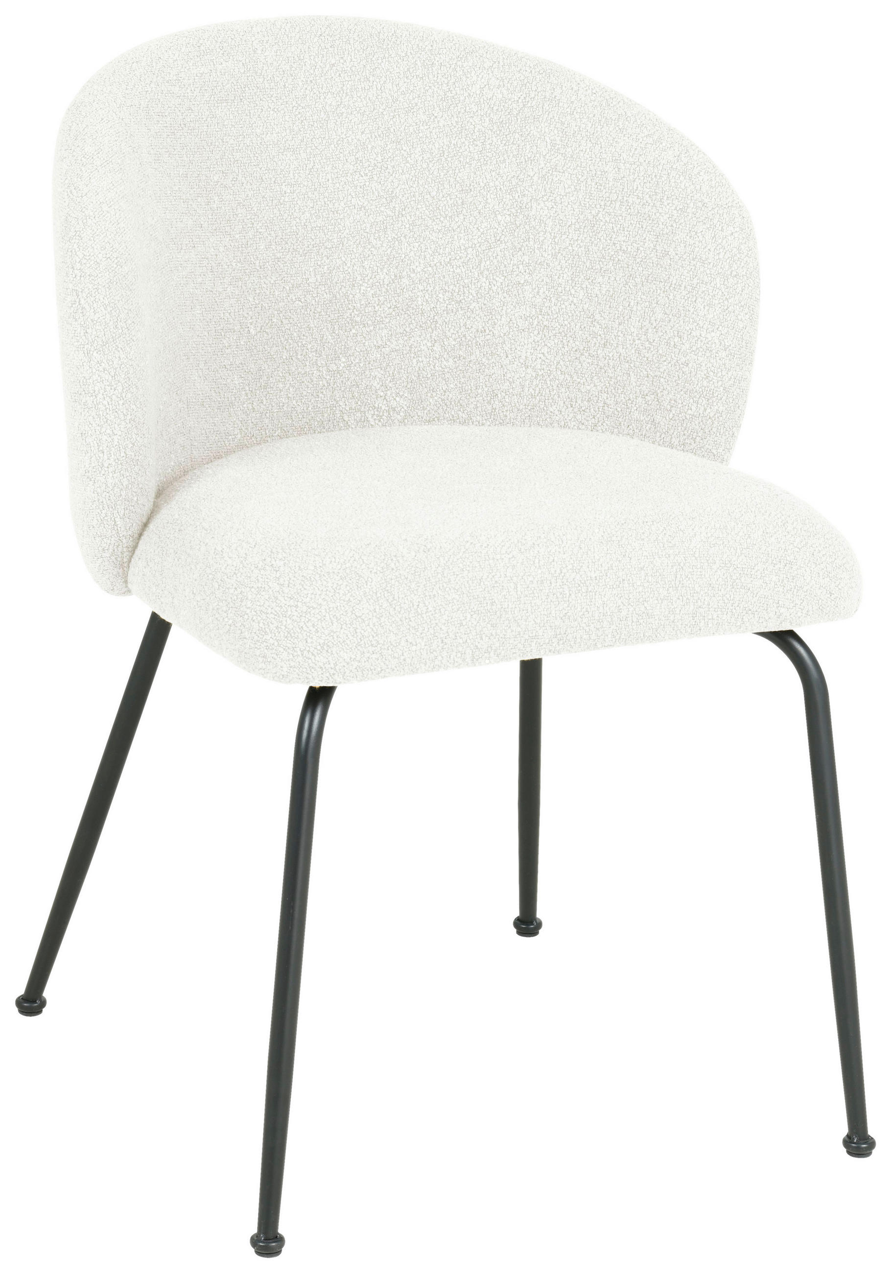 STUHL  in Eisen Bouclé Metall, Textil  - Beige/Schwarz, Design, Textil/Metall (57/79/59cm) - Xora