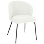 STUHL  in Eisen Bouclé Metall, Textil  - Beige/Schwarz, Design, Textil/Metall (57/79/59cm) - Xora