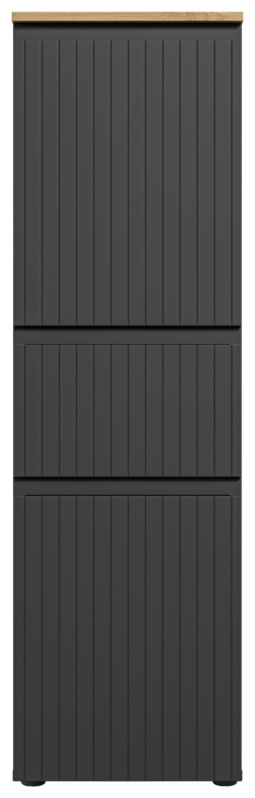 MIDISCHRANK 40/136/31 cm  - Eichefarben/Schwarz, MODERN, Holzwerkstoff/Kunststoff (40/136/31cm) - MID.YOU