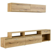 OBÝVACIA STENA, farba duba - farba duba/strieborná, Design, kompozitné drevo/plast (247/86/36cm) - MID.YOU