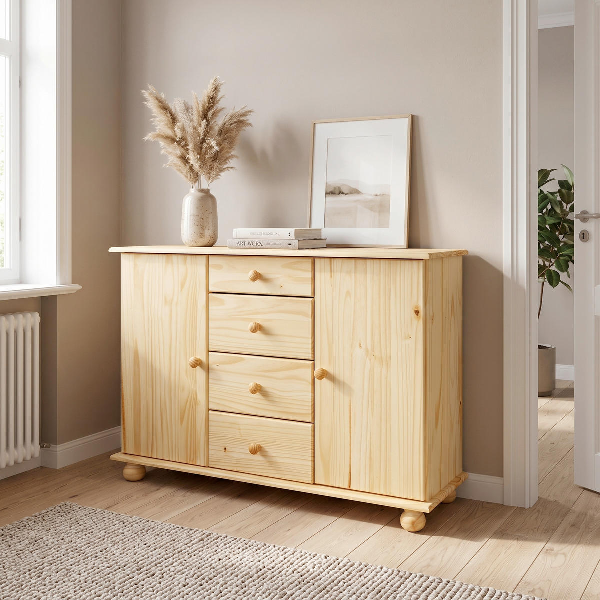 BYRÅ 119/81/38 cm  - naturfärgad, Natur, trä (119/81/38cm) - Livetastic