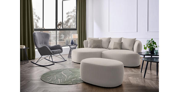ECKSOFA in Plüsch Greige 166/235 cm - Greige/Graubraun, MODERN, Kunststoff/Textil (166/235cm) - Hom`in
