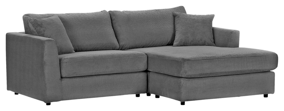 ECKSOFA  in Cord Anthrazit  234/170 cm  - Anthrazit/Schwarz, KONVENTIONELL, Kunststoff/Textil (234/170cm) - Carryhome