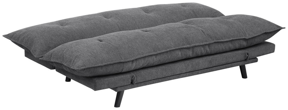 SCHLAFSOFA Webstoff Dunkelgrau  - Dunkelgrau/Schwarz, Design, Holz/Textil (196/83/82cm) - Ti'me