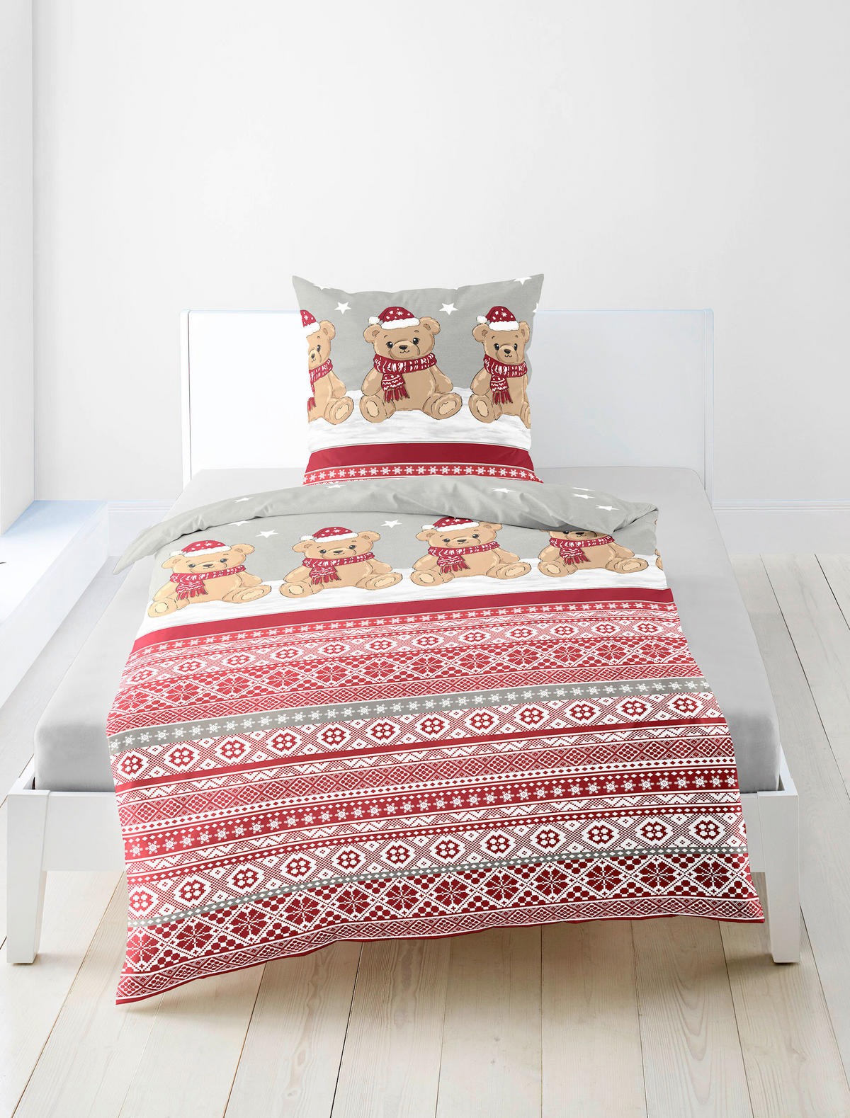 BETTWÄSCHE 2-teilig Biber 135/200 cm  - Rot, Design, Textil (135/200cm) - Bierbaum