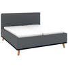 POLSTERBETT 180/200 cm,  in Grau, Matratze, Lattenrost, Bettkasten, H2 + H2 = mittel  - Eichefarben/Weiß, Design, Holz/Textil (180/200cm) - Musterring