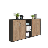 AKTENSCHRANK Eichefarben, Anthrazit  - Eichefarben/Anthrazit, MODERN, Holzwerkstoff (212,9/113,6/33cm) - MID.YOU