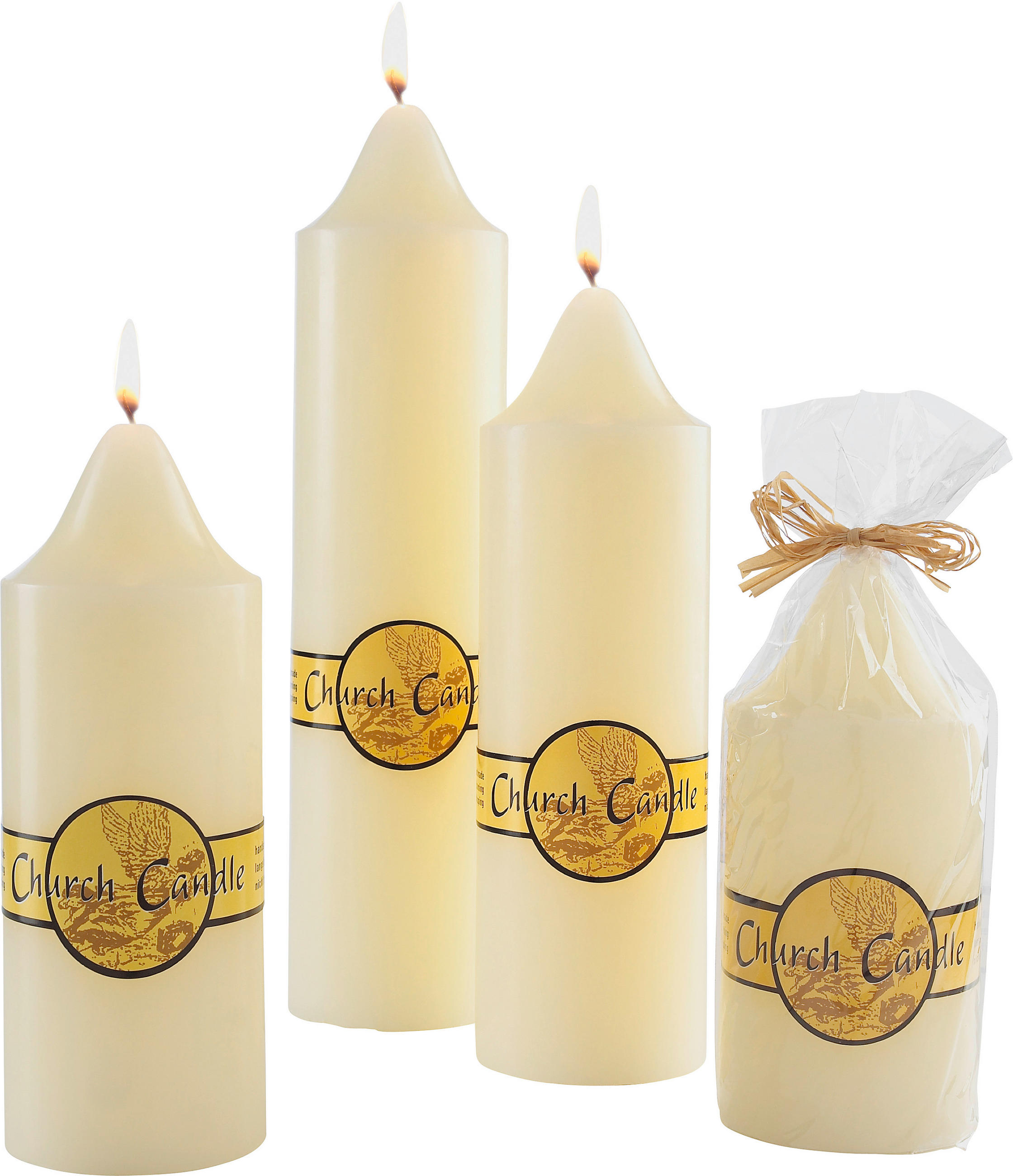 ALTARKERZE - Creme, KONVENTIONELL, Paraffin (9/25cm)