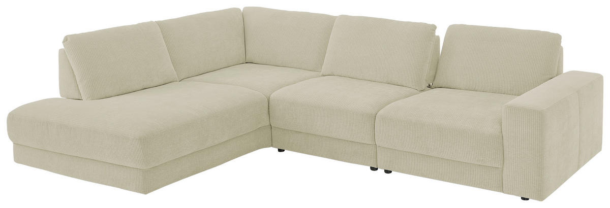 ECKSOFA in Chenille, Jacquard Sandfarben  242/316 cm  - Sandfarben/Schwarz, Design, Kunststoff/Textil (242/316cm) - Niels Andersson