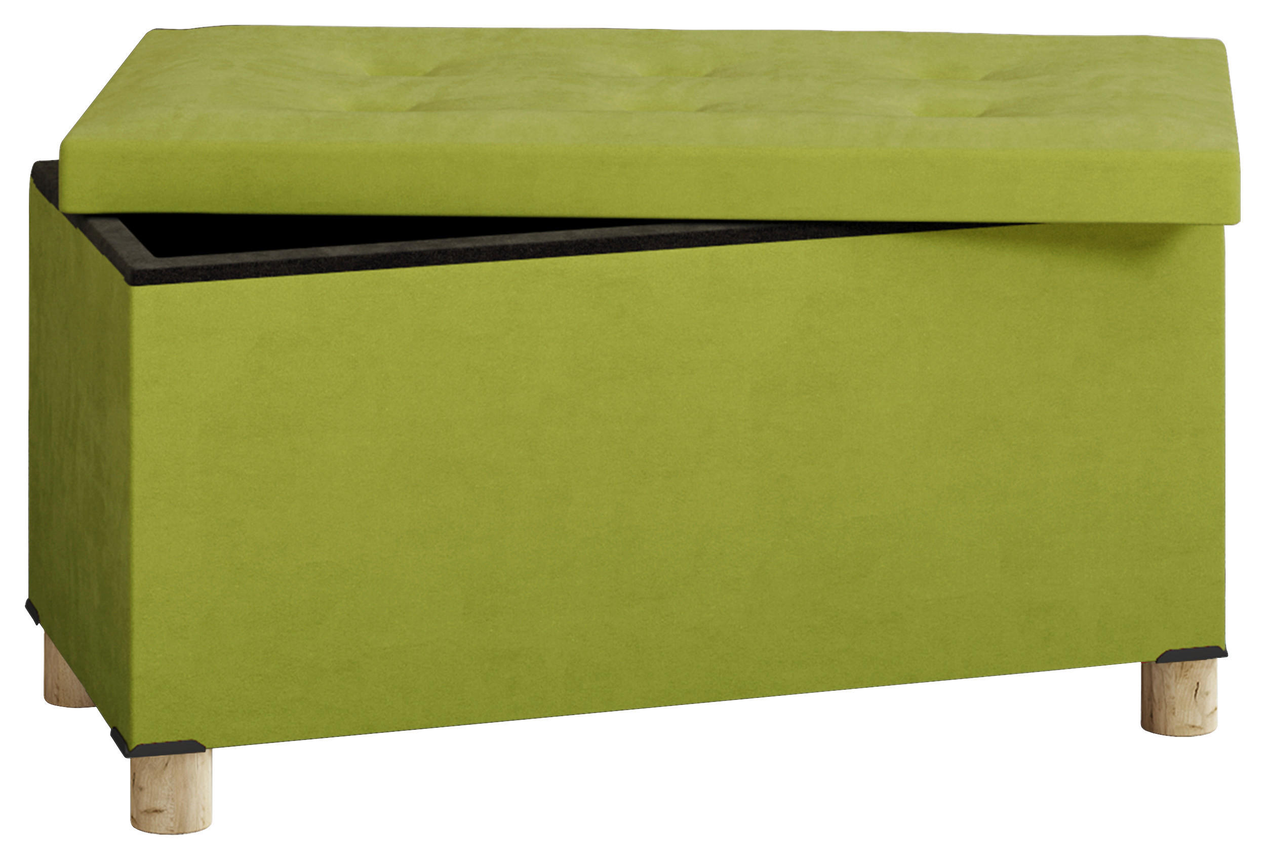TRUHENBANK 76/40/38 cm Webstoff Grün Holzwerkstoff  - Braun/Grün, MODERN, Holzwerkstoff/Textil (76/40/38cm) - MID.YOU