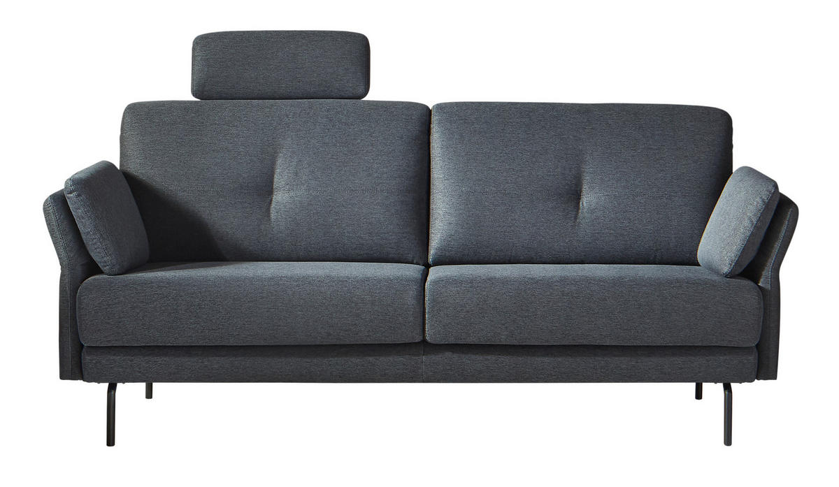 2-SITZER-SOFA in Flachgewebe Anthrazit  - Anthrazit/Schwarz, Konventionell, Textil/Metall (165/82/84cm) - Horst AG