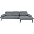 ECKSOFA Ottomane rechts, Eckteil  More_LZ Dunkelgrau Webstoff  - Dunkelgrau/Schwarz, Design, Textil/Metall (296/188cm) - Xora