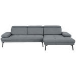 ECKSOFA Ottomane rechts, Eckteil  More_LZ Dunkelgrau Webstoff  - Dunkelgrau/Schwarz, Design, Textil/Metall (296/188cm) - Xora