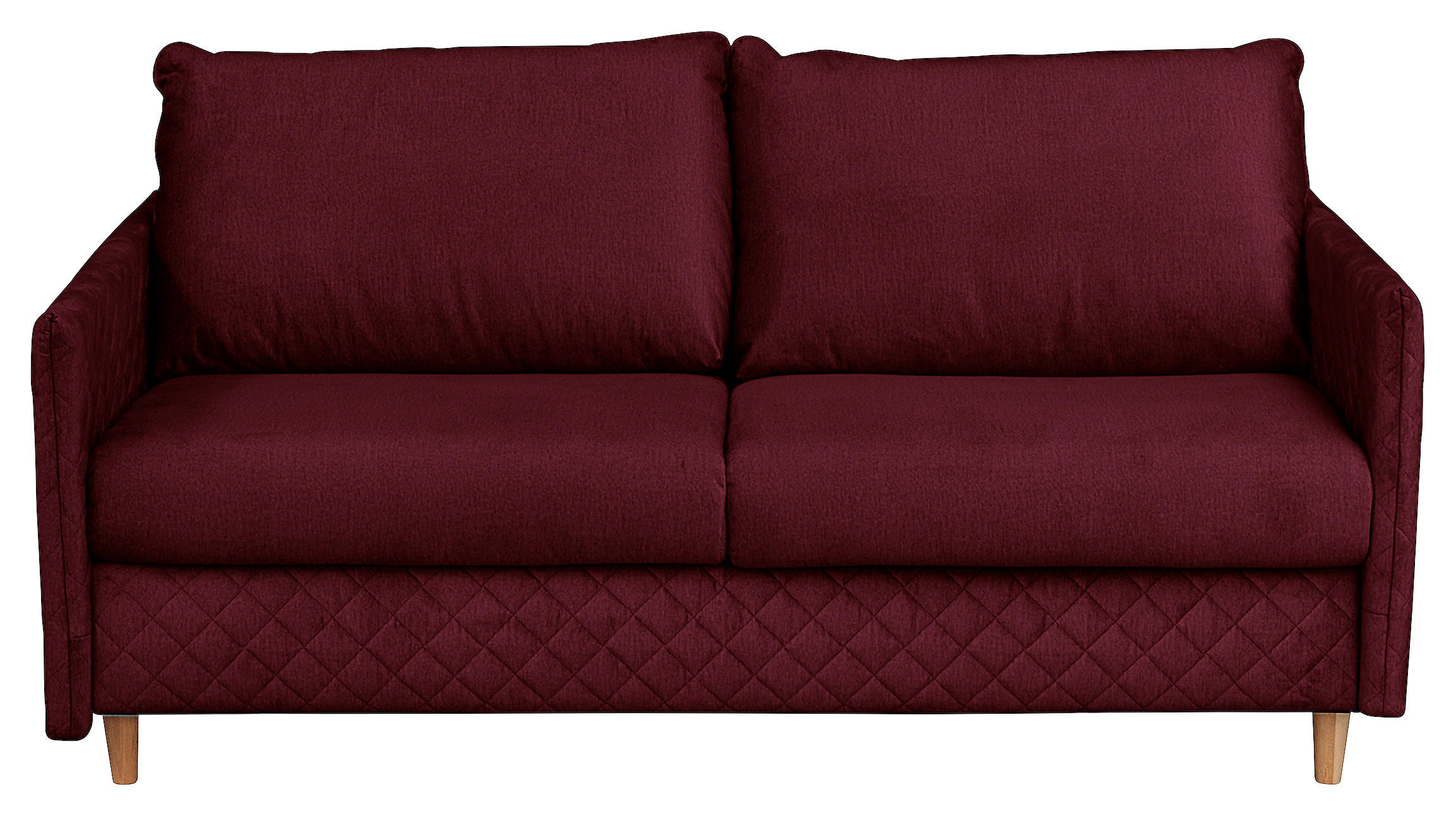 SCHLAFSOFA Samt Bordeaux  - Bordeaux/Naturfarben, Design, Holz/Textil (175/95/103cm) - Livetastic