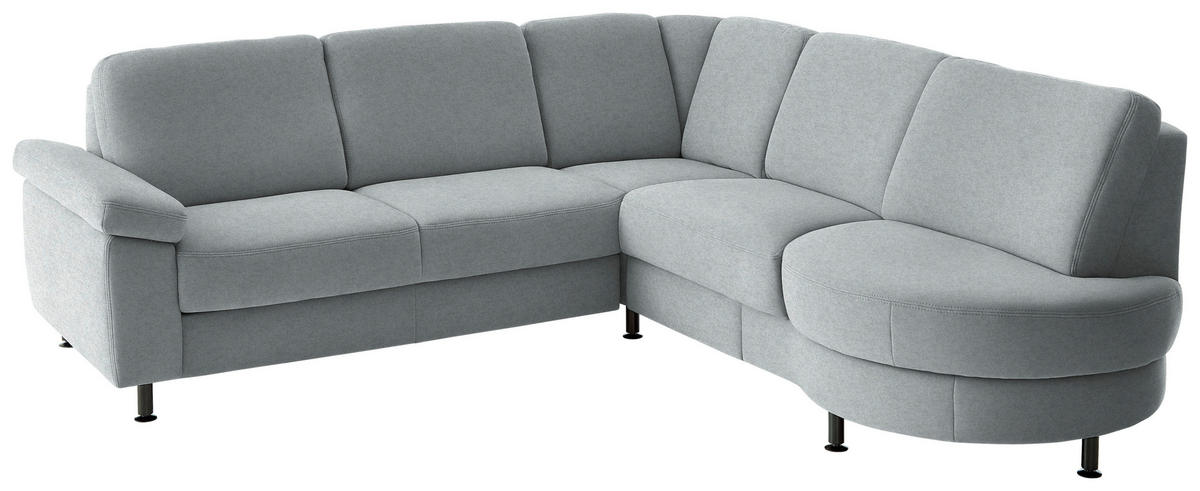 ECKSOFA  in Flachgewebe Grau  248/252 cm  - Schwarz/Grau, KONVENTIONELL, Textil/Metall (248/252cm) - Beldomo Comfort