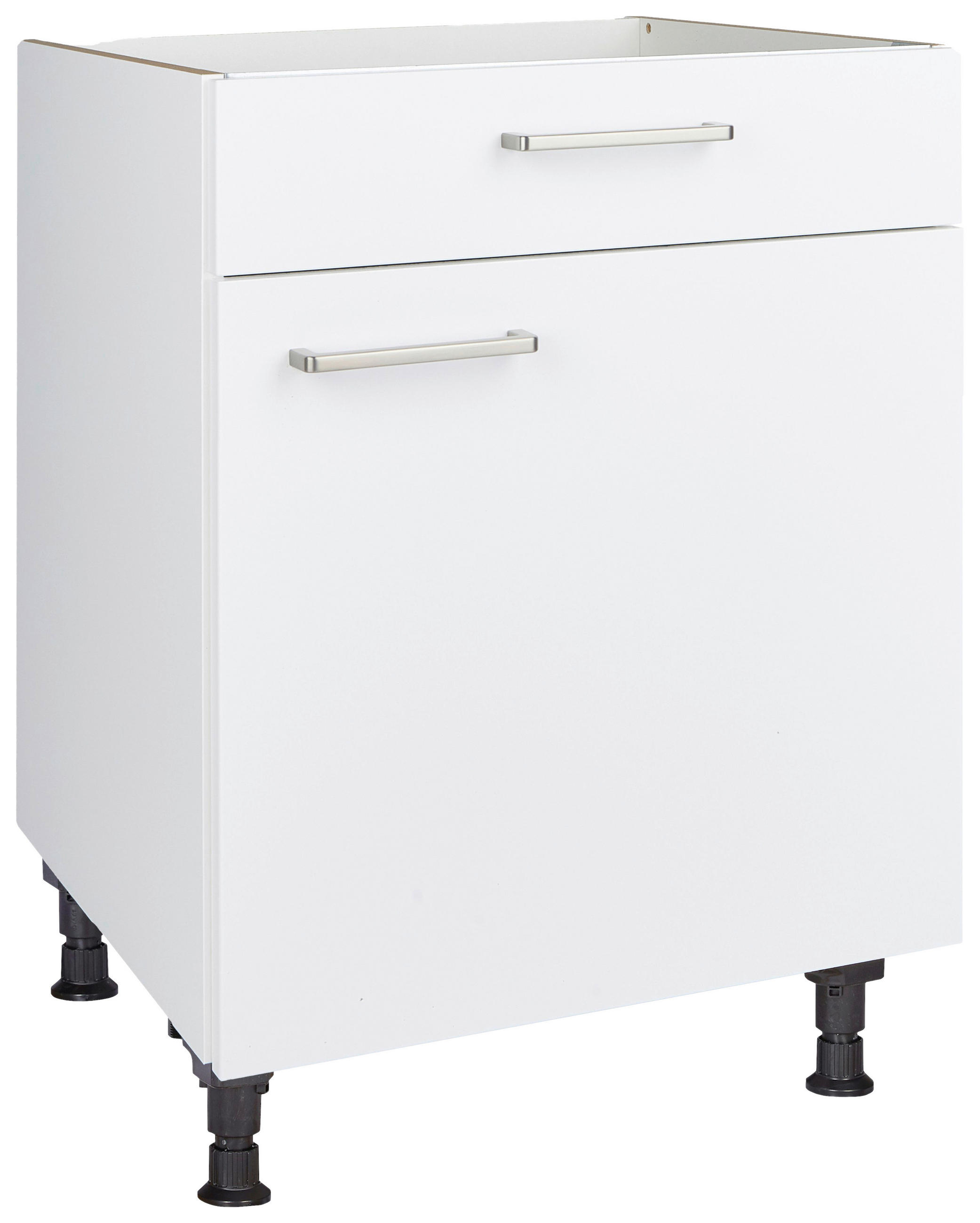 KOCHFELDUMBAUSCHRANK 60/87/56 cm  in Weiß  - Edelstahlfarben/Weiß, MODERN, Holzwerkstoff/Metall (60/87/56cm) - Nobilia