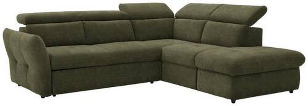 ECKSOFA in Mikrofaser Grün  254/224 cm  - Schwarz/Grün, Design, Kunststoff/Textil (254/224cm) - Stylife