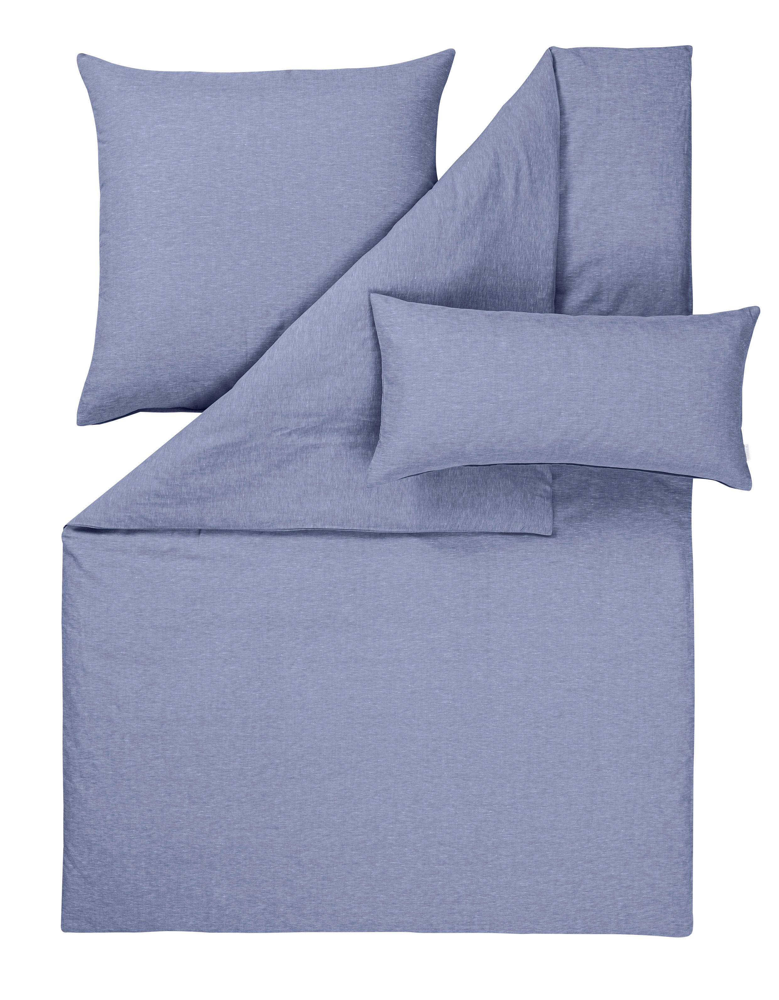 BETTWÄSCHE Leinenoptik  - Blau, Basics, Textil (135/200cm) - Estella