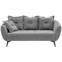 2,5-SITZER Mikrofaser Grau  - Schwarz/Grau, MODERN, Textil/Metall (196/94/103cm) - Livetastic