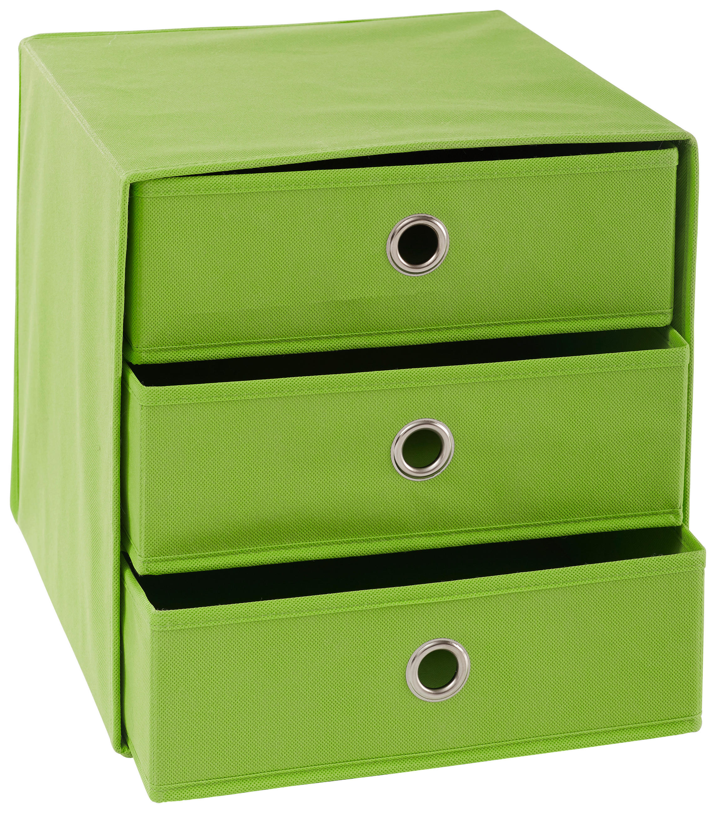 FALTBOX - Silberfarben/Grün, Design, Karton/Textil (32/32/31,5cm) - Carryhome