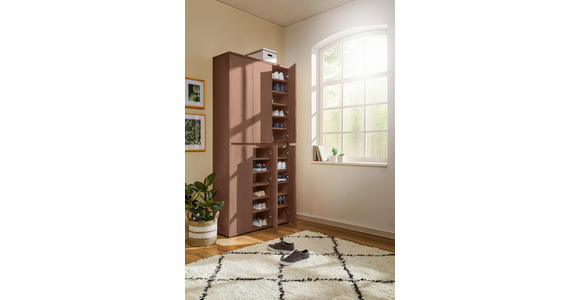 SCHUHSCHRANK in 100/210/34 cm - Anthrazit/Terracotta, Design, Holzwerkstoff/Kunststoff (100/210/34cm) - Xora