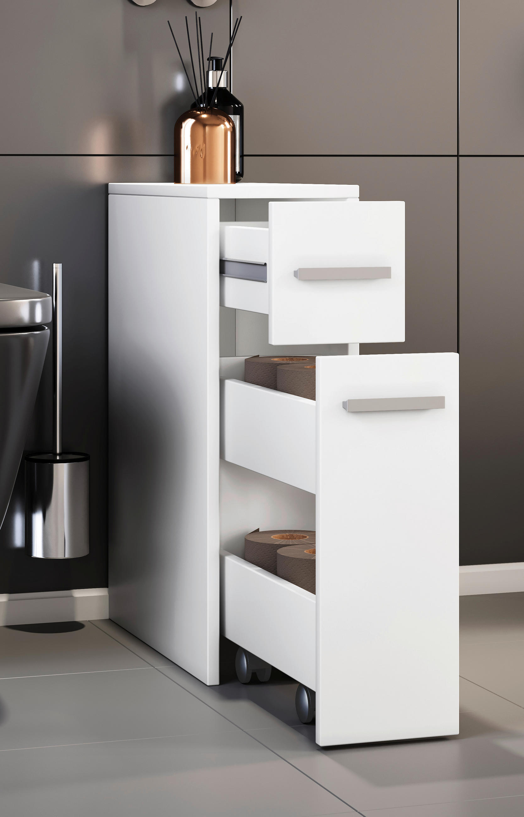 UNTERSCHRANK 19,9/61,4/45 cm   - Weiß/Grau, MODERN, Holzwerkstoff/Kunststoff (19,9/61,4/45cm) - MID.YOU