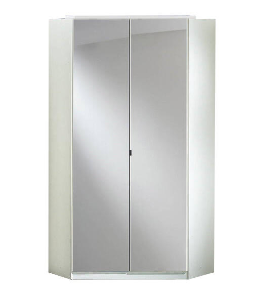 Mid.you Eckschrank Wimex Clack Silber, Weiß, Weiß Hochglanz 95x198x95 cm