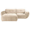 ECKSOFA in Chenille Creme  - Creme/Schwarz, Modern, Kunststoff/Textil (184/269cm) - Trendmanufaktur