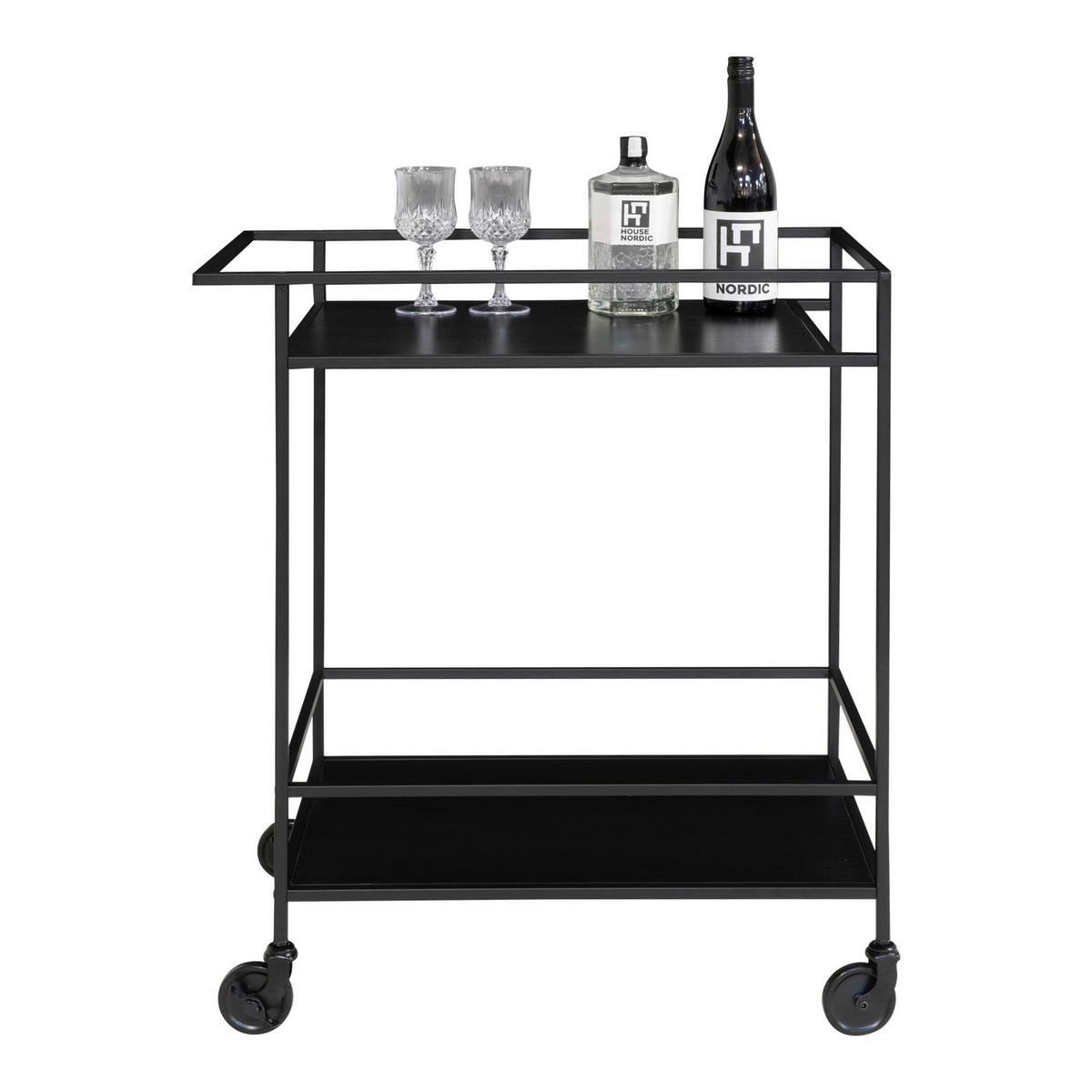 SERVERINGSVAGN i svart  - svart, Basics, metall/trämaterial (40/79/68cm) - Ambia Home
