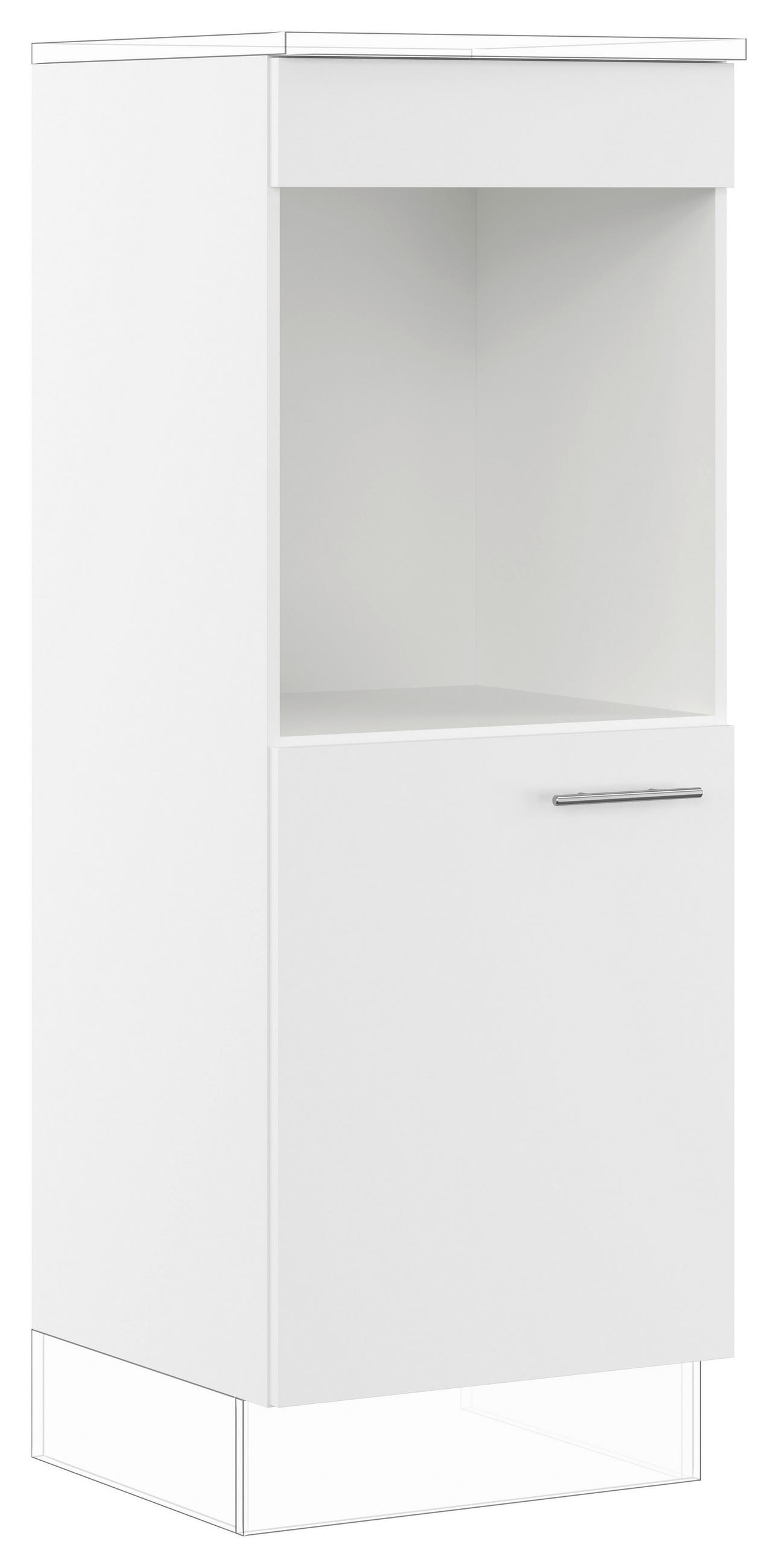 GERÄTEUMBAUSCHRANK 60/163/57,6 cm  in Weiß  - Edelstahlfarben/Weiß, Basics, Holzwerkstoff/Metall (60/163/57,6cm) - Impuls