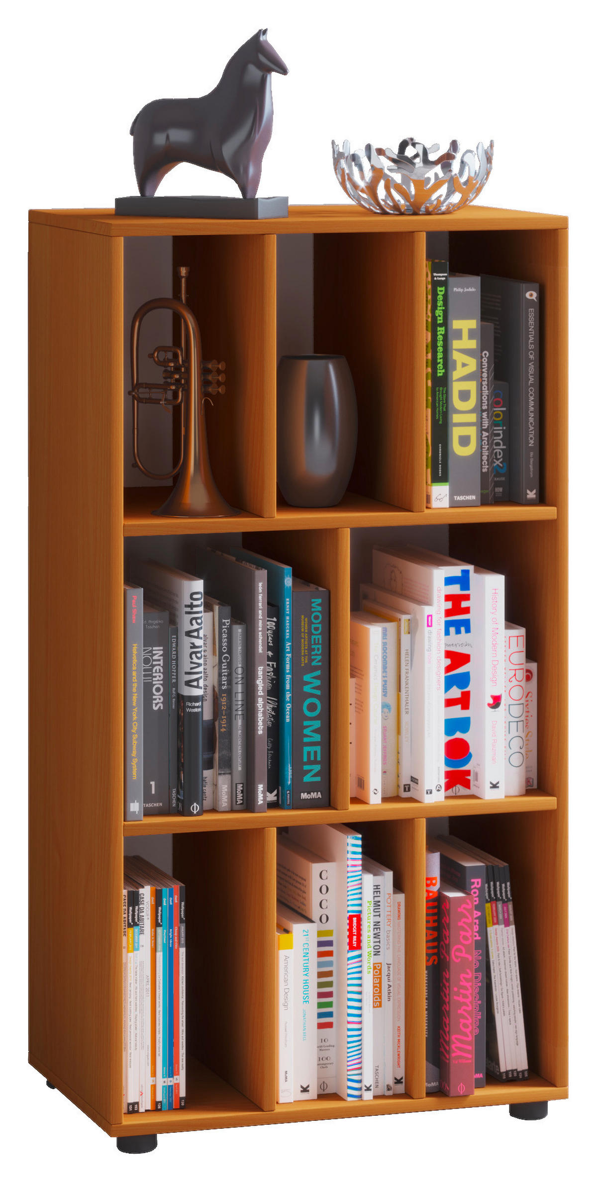 AKTENREGAL 60/114/40 cm  - Buchefarben/Schwarz, Modern, Holzwerkstoff/Kunststoff (60/114/40cm) - MID.YOU