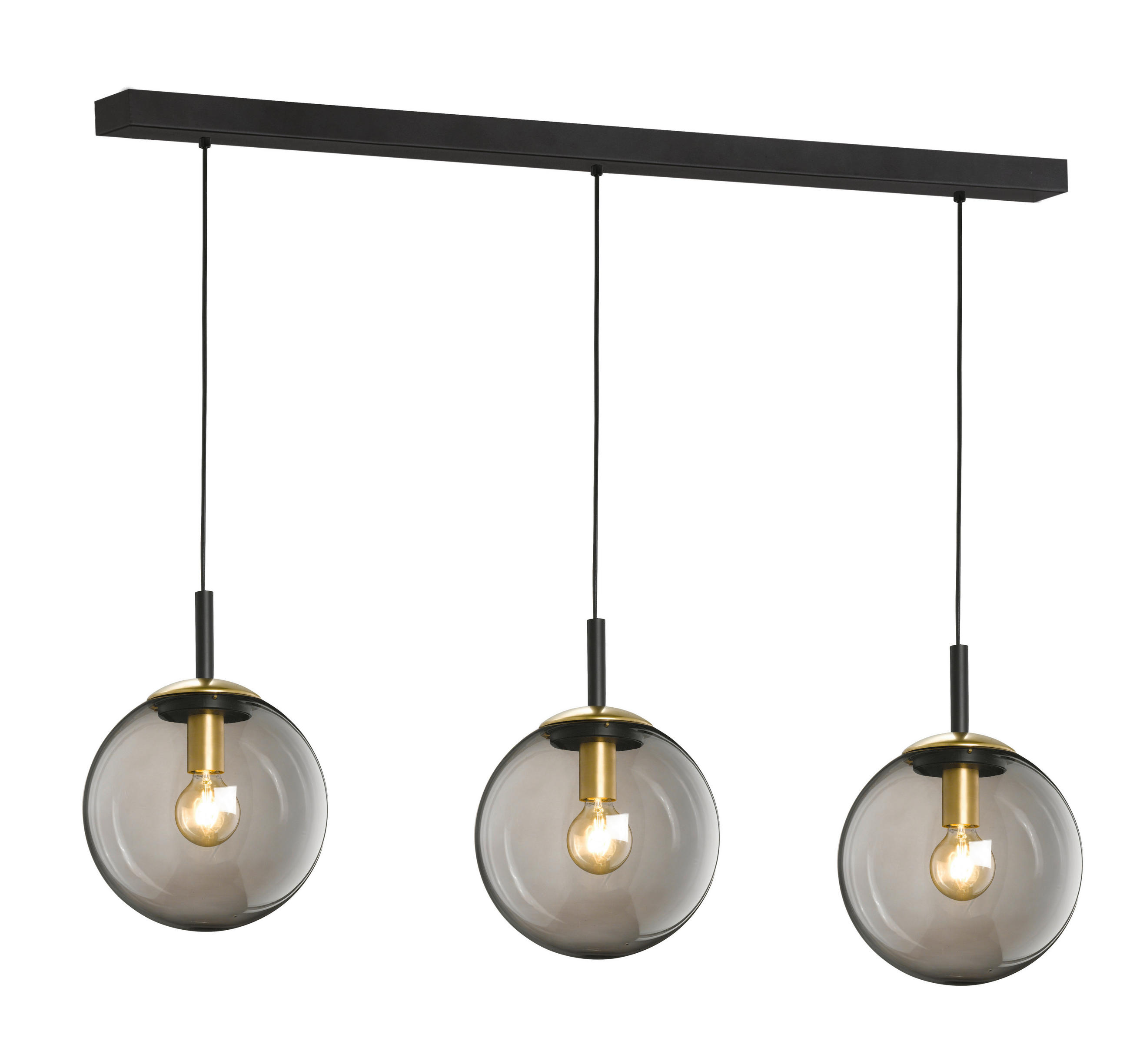PENDELLEUCHTE Dini   - Klar/Schwarz, Trend, Glas/Metall (25/110/150cm) - Fischer & Honsel
